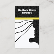 gelbe Salon-Visitenkarten mit Terminvereinbarung a