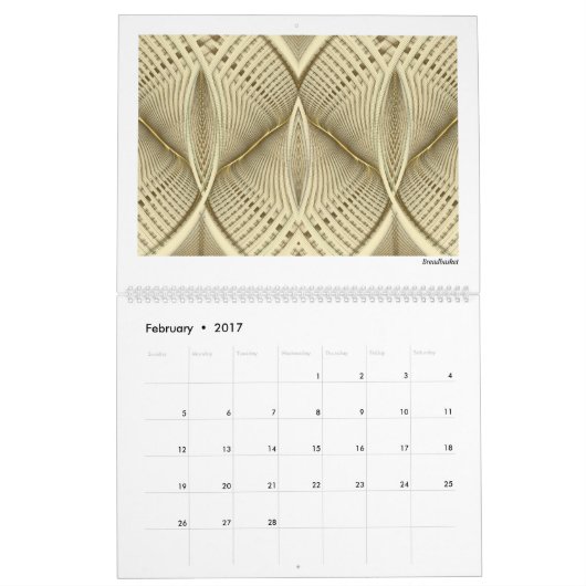 Gelbe Sammlung Abstrakte Fraktale 2026 Kalender (Feb 2017)