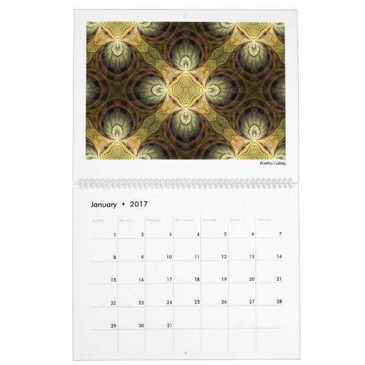 Gelbe Sammlung Abstrakte Fraktale 2026 Kalender (Jan 2017)