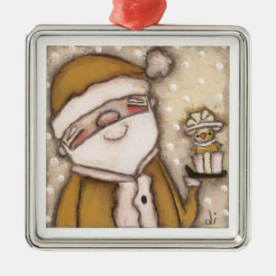 Gelbe Sankt - Verzierung Silbernes Ornament