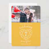 Gelbe Saphir Jubiläum 7 Jahre Foto Party Einladung (Vorne/Hinten)