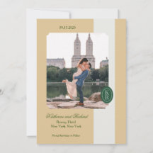 Gelbe Save-The-Date-Karte mit gewelltem Rand