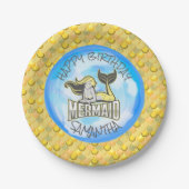 Gelbe Scales-Papierplatte aus Meerjungfrau Pappteller (Vorderseite)