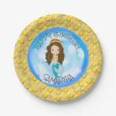 Gelbe Scales-Papierplatte aus Meerjungfrau Pappteller (Vorderseite)