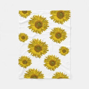 Gelbe Scatter-Sonnenblumen Fleecedecke