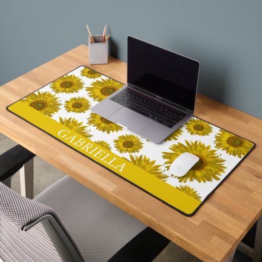Gelbe Scatter-Sonnenblumen Schreibtischunterlage (Büro 2)