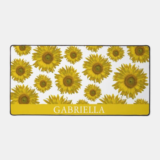 Gelbe Scatter-Sonnenblumen Schreibtischunterlage (Vorderseite)