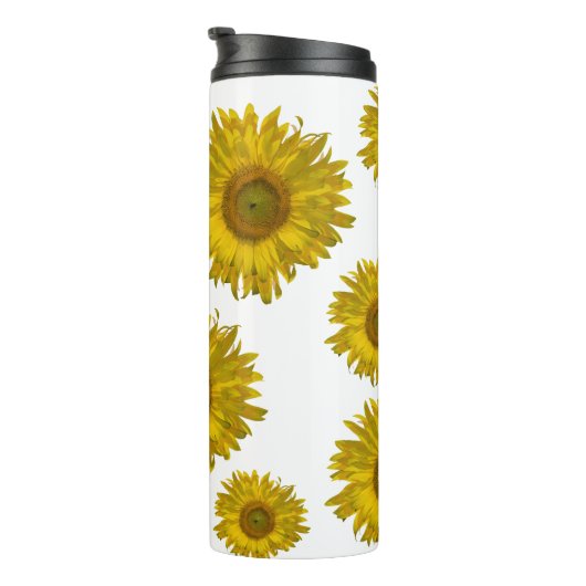Gelbe Scatter-Sonnenblumen Thermosbecher (Nach rechts gedreht)