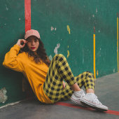 Gelbe Schachbretter Leggings