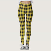Gelbe Schachbretter Leggings (Vorderseite)