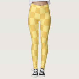 Gelbe Schachbrettmuster Leggings