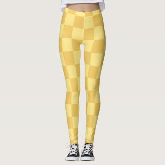 Gelbe Schachbrettmuster Leggings