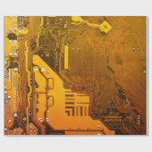 gelbe Schaltungsbrett-Computer-Chip-Motte Geschenkpapier (Flach)