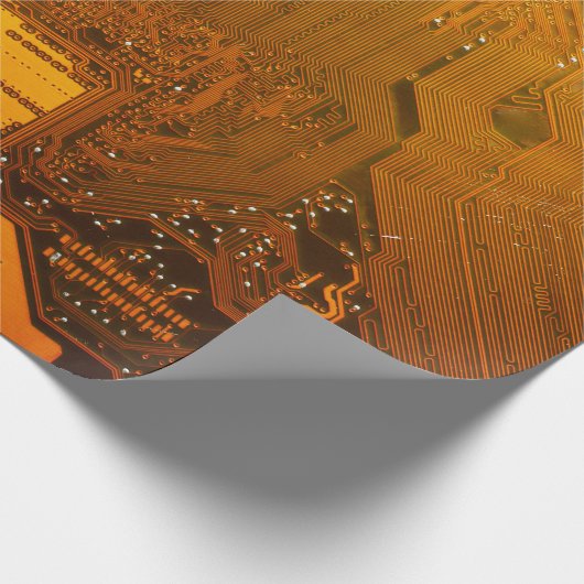 gelbe Schaltungsbrett-Computer-Chip-Motte Geschenkpapier (Ecke)
