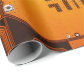gelbe Schaltungsbrett-Computer-Chip-Motte Geschenkpapier (Rolleneckpunkt)