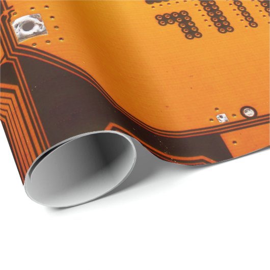 gelbe Schaltungsbrett-Computer-Chip-Motte Geschenkpapier (Rolleneckpunkt)