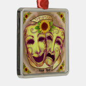 Gelbe Schauspielermasken Ornament Aus Metall (Rechts)