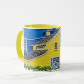 Gelbe Scheunen-Tasse Tasse (Vorderseite Links)