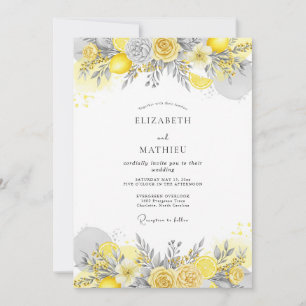Gelbe Schiefer Distinguished Spring Hochzeit Einladung