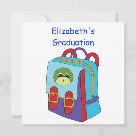 Gelbe Schildkröte-Abschluss-Mitteilung Einladung (Rückseite)