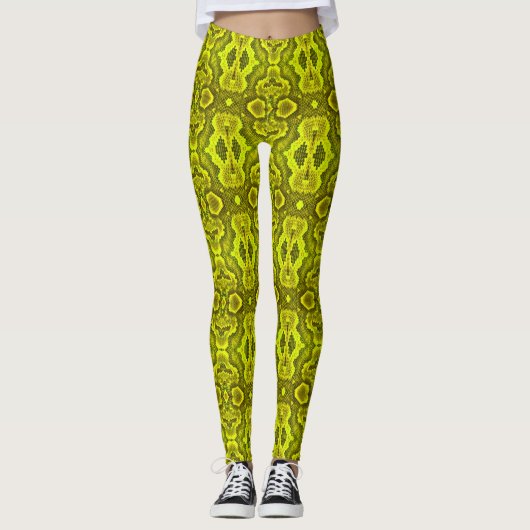 Gelbe Schlange Leggings (Vorderseite)