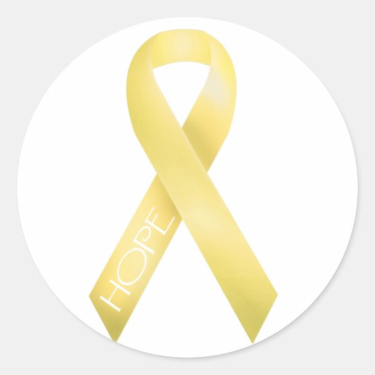 Gelbe Schleife Runder Aufkleber (Vorderseite)