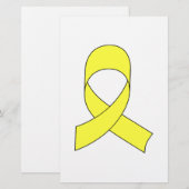 Gelbe Schleife Zeichnend Briefpapier (Vorne/Hinten)