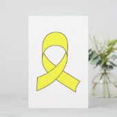 Gelbe Schleife Zeichnend Briefpapier (Stehend Vorderseite)