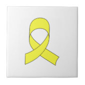 Gelbe Schleife Zeichnend Fliese (Vorderseite)