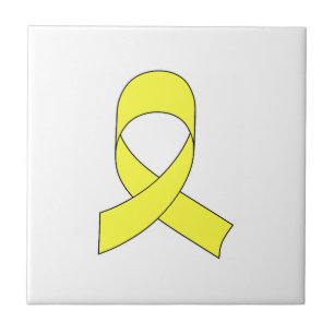 Gelbe Schleife Zeichnend Fliese