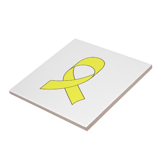 Gelbe Schleife Zeichnend Fliese (Seite)