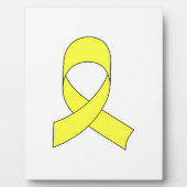 Gelbe Schleife Zeichnend Fotoplatte (Vorderseite)