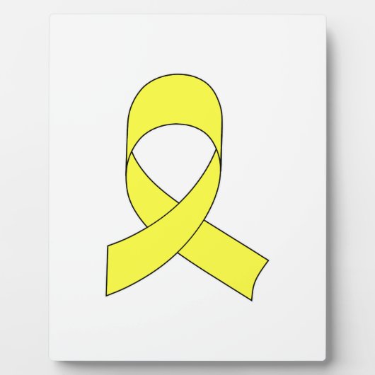 Gelbe Schleife Zeichnend Fotoplatte (Vorderseite)