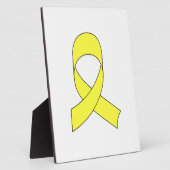 Gelbe Schleife Zeichnend Fotoplatte (Seite)