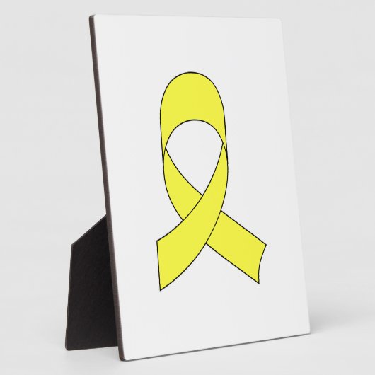 Gelbe Schleife Zeichnend Fotoplatte (Seite)