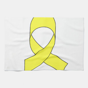 Gelbe Schleife Zeichnend Handtuch