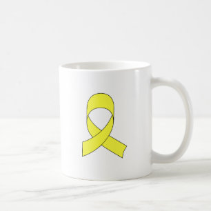 Gelbe Schleife Zeichnend Kaffeetasse