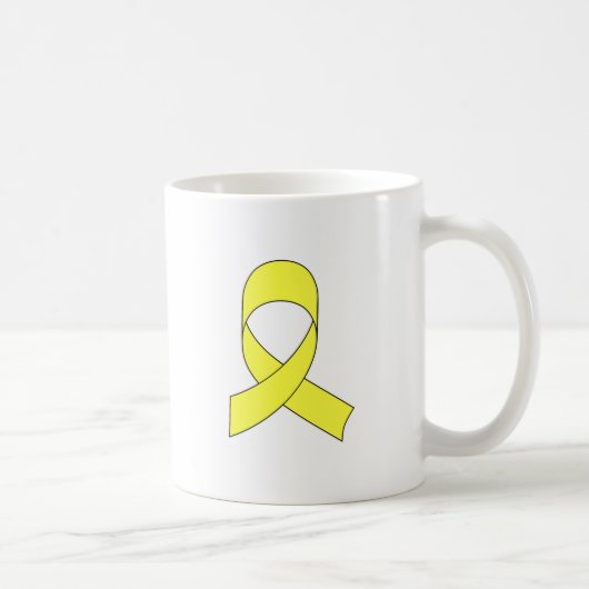 Gelbe Schleife Zeichnend Kaffeetasse (Rechts)