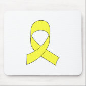 Gelbe Schleife Zeichnend Mousepad (Vorne)