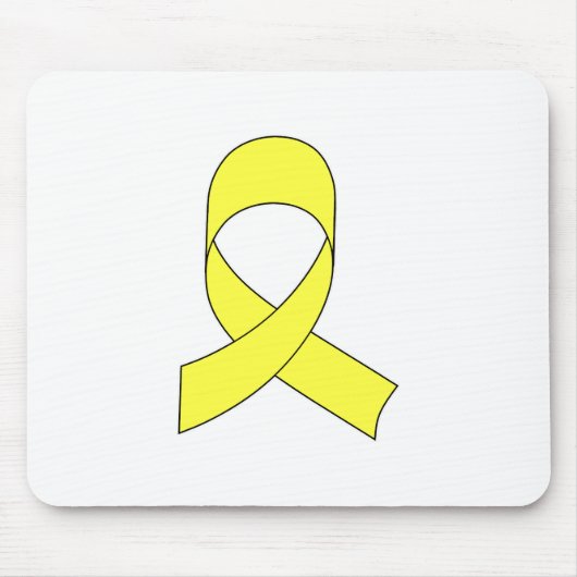 Gelbe Schleife Zeichnend Mousepad (Vorne)