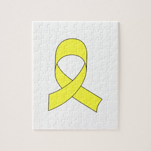 Gelbe Schleife Zeichnend Puzzle (Vertikal)