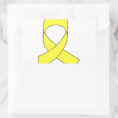 Gelbe Schleife Zeichnend Rechteckiger Aufkleber (Tasche)