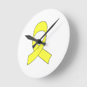 Gelbe Schleife Zeichnend Runde Wanduhr (Winkel)