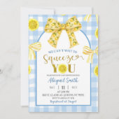 Gelbe Schleife Zitrone Baby Shower Einladung (Vorderseite)