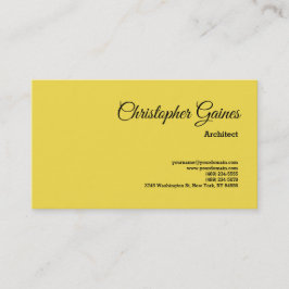 Gelbe Schlichte Architektur Klassisches Beruflich Visitenkarte