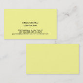 Gelbe Schlichte moderne Visitenkarte (Vorne/Hinten)