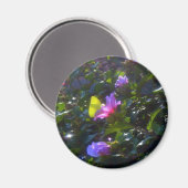 Gelbe Schmetterling auf Rosa Rose von Sharon Magnet (Vorderseite/Rückseite)