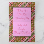 Gelbe Schmetterling mit Blume Karte (Innenseite)