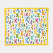 Gelbe Schmetterlinge Fleece-Decke Fleecedecke (Vorderseite (Horizontal))