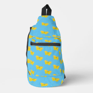 Gelbe Schmetterlinge, gebürtiger Stein Kinder spie Crossbody Bag